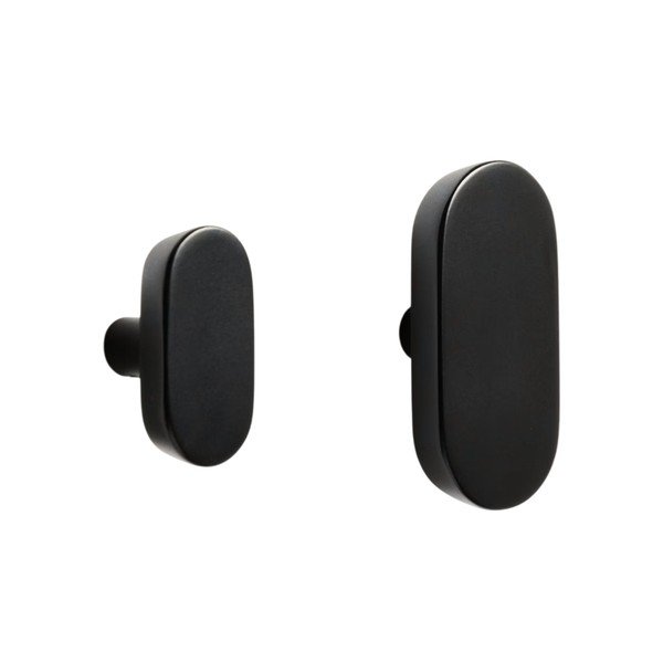 Crne zidne kuke u setu 2 kom od masivne bukve Arely – Kave Home