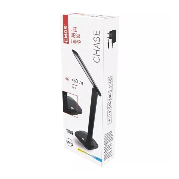 Crna LED stolna lampa s mogućnosti zatamnjivanja (visina 37 cm) Chase – EMOS-image-1