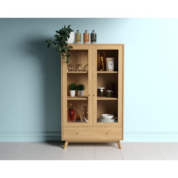 Vitrina u dekoru hrasta u prirodnoj boji 100x170 cm Kensal – Woodman-image-2