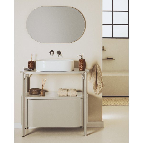 Bijeli ormarić za ispod umivaonika 90x81 cm Arely – Kave Home-image-1