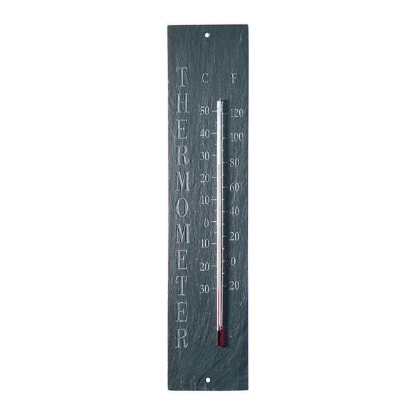 Zidni vanjski termometar od škriljevca s natpisom Esschert Design, 45 x 10 cm