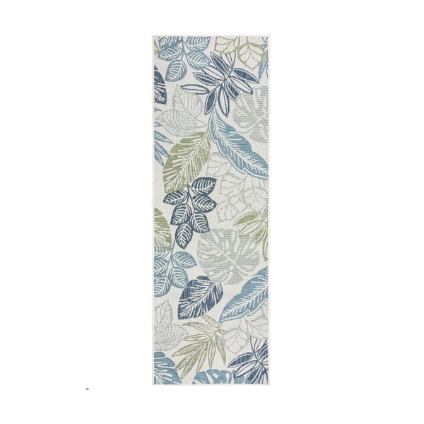 Zeleni/plavi unutarnji i vanjski tepih 80x230 cm Bella Leaf – Flair Rugs