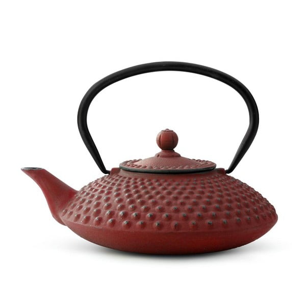 Crveni čajnik od lijevanog željeza s cjediljkom za rastresiti čaj Bredemeijer Xilin, 1,25 l
