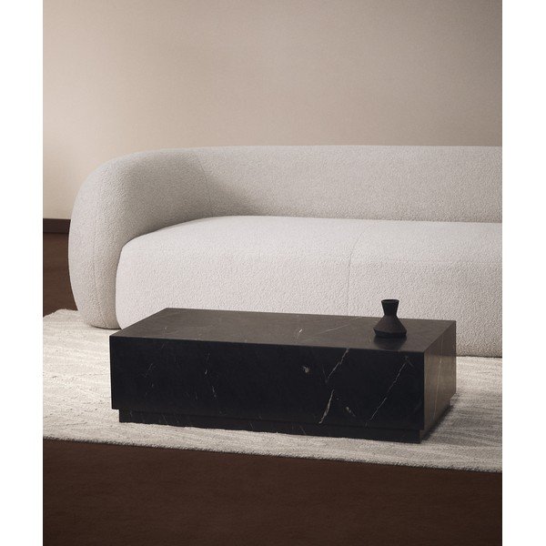 Crni mramorni stolić za kavu 50x100 cm Sorein – Kave Home-image-1