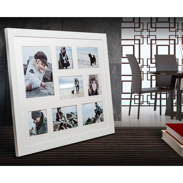 Bijeli okvir za 8 fotografija Styler Narvik, 51 x 41 cm-image-1