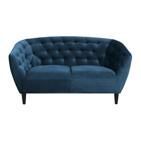 Tamnoplavi baršunasti kauč Acton Ria, 150 cm