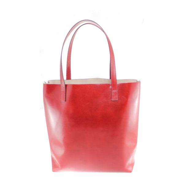 Crvena kožna torbica Chicca Borse Greta