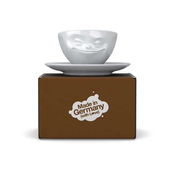Bijela porculanska šalica za kavu 58products Smiley, 200 ml-image-1