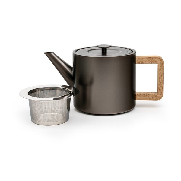 Sivi čajnik od nehrđajućeg čelika s cjedilom 1,1 l Duet Narvik – Bredemeijer-image-2