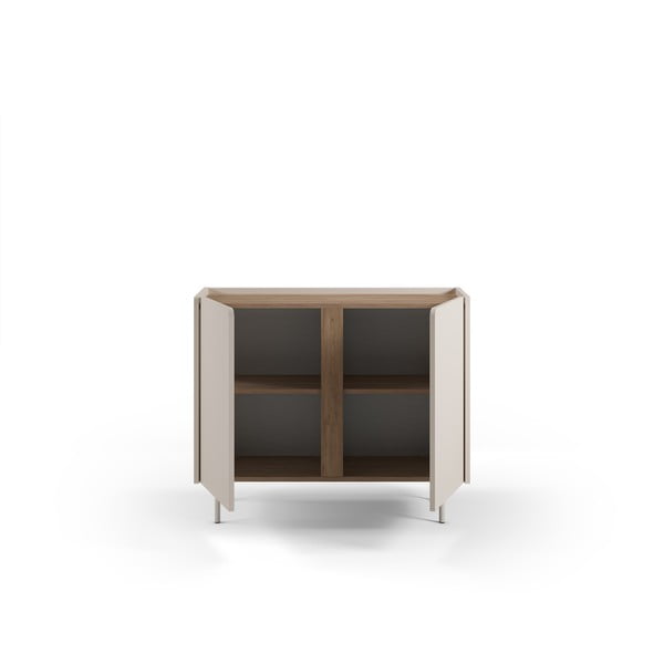 Krem/u prirodnoj boji ormarić u dekoru hrasta 100x82,5x40 cm Lucile – Marckeric-image-3