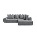 Tamno siva sklopiva/s prostorom za odlaganje kutna garnitura od šenila (s desnim kutom/u obliku slova L) Everest – Bobochic Paris