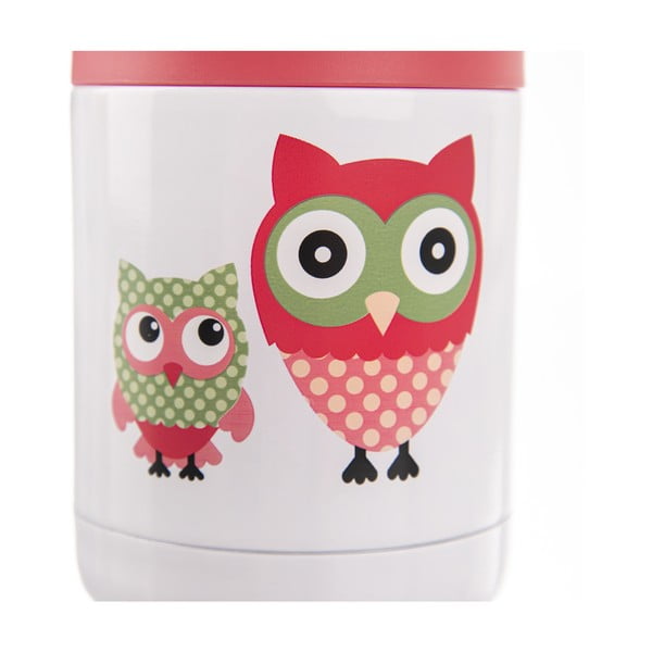 Crvena/bijela dječja termosica 480 ml Sova – Orion-image-3