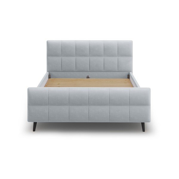 Svijetlo sivi tapecirani bračni krevet s podnicom 160x200 cm Gigi - Micadoni Home-image-1