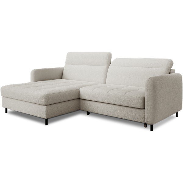 Krem sklopiva/s prostorom za odlaganje kutna garnitura od bouclé tkanine (s lijevim kutom/s ležaljkom) Gomsi – ELTAP-image-2