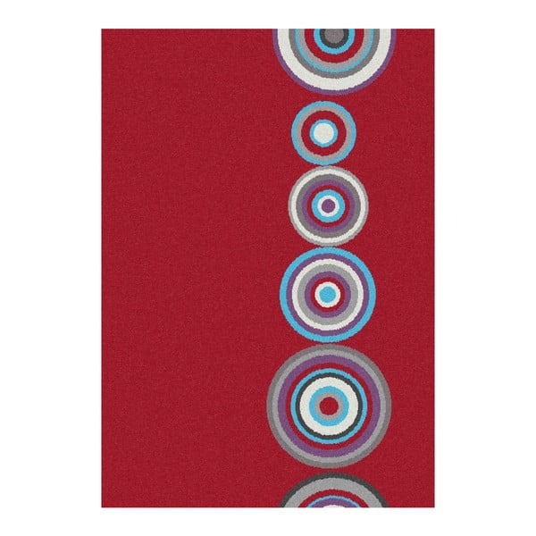 Crveni tepih Universal Boras Circles, 133 x 190 cm