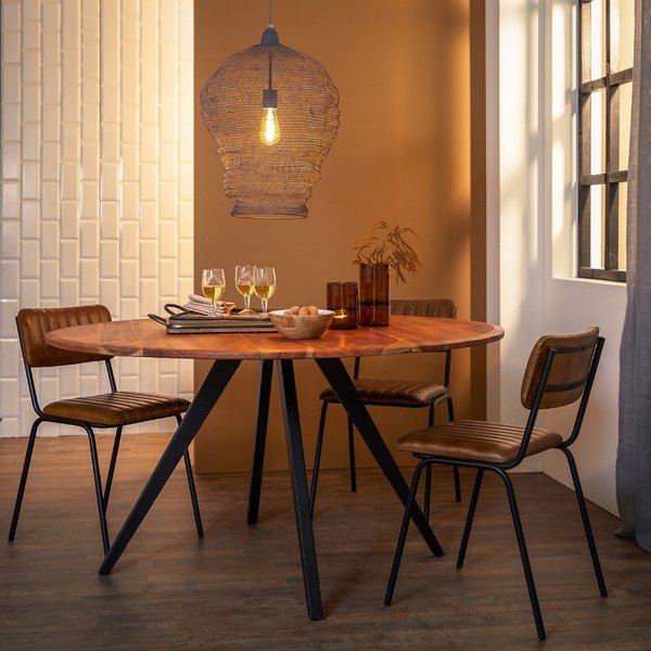 Okrugli blagovaonski stol s pločom stola od bagrema u prirodnoj boji ø 120 cm Mimoso – Light & Living-image-1