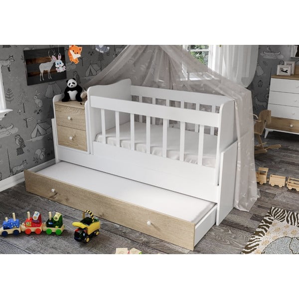 Bijeli/u prirodnoj boji dječji krevet s prostorom za odlaganje 60x120 cm Sansa – Kalune Design-image-1