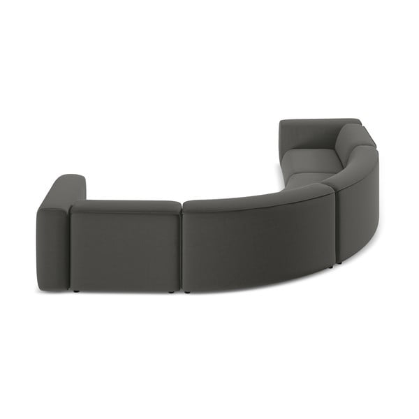 Siva baršunasti kutna garnitura Ekahi – Makamii-image-4