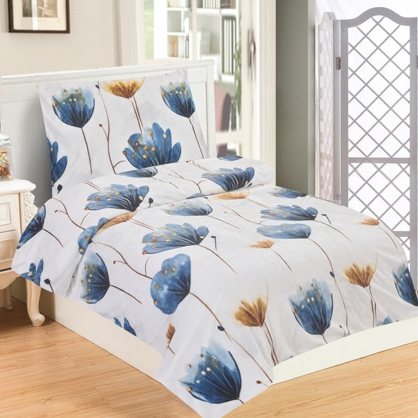 Tamno plava posteljina za krevet za jednu osobu od mikropliša 140x200 cm Marbella – My House