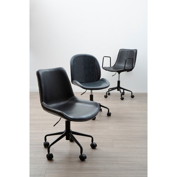 Crna uredska stolica od umjetne kože Branson – Premier Housewares-image-4