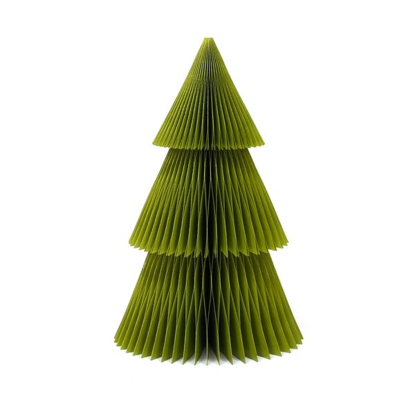 Blještava zelena papirnata božićna dekoracija u obliku božićnog drveta Only Natural, visina 22,5 cm
