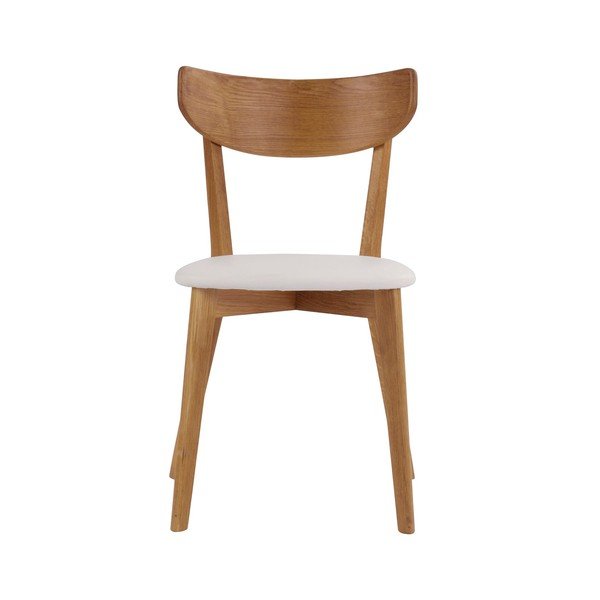 Blagovaona stolica od smeđe hrastovine s bijelim Rowico Ami sjedalom-image-2