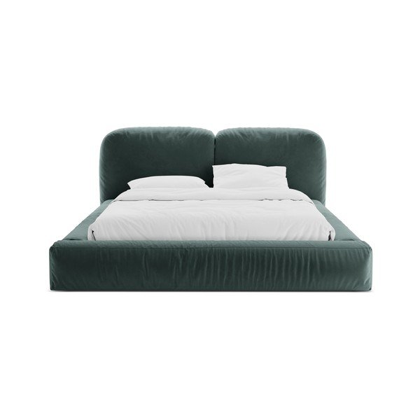 Petrolej zeleni tapecirani bračni krevet s prostorom za odlaganje s podnicom 200x200 cm Martina – Micadoni -image-4