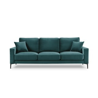Tirkizno plava sofa od baršuna Kooko Home Harmony, 220 cm