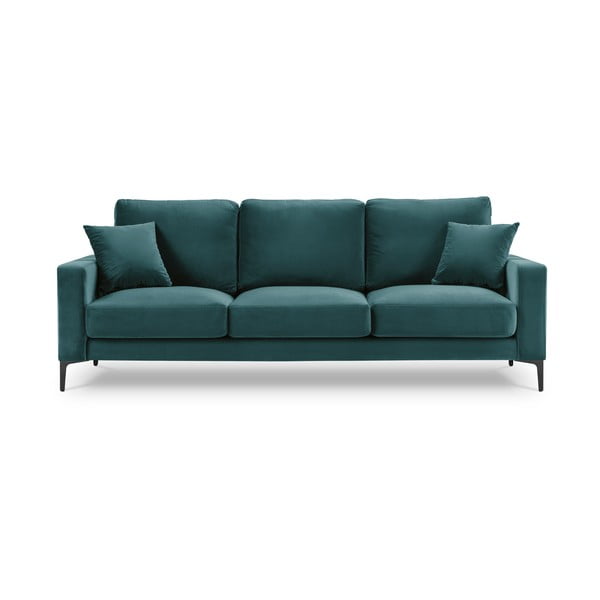 Tirkizno plava sofa od baršuna Kooko Home Harmony, 220 cm