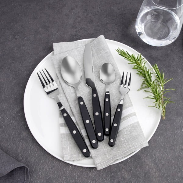 Žlica od nehrđajućeg čelika sa crnom ručkom Nirosta Oslo-image-1