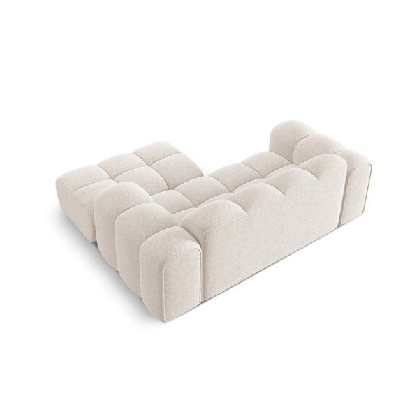 Krem kutna garnitura od šenila (s desnim kutom/s ležaljkom) Treno – Cosmopolitan Design-image-3