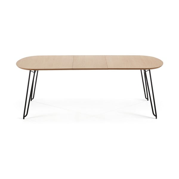 Proširiv blagovaonski stol u dekoru hrasta u prirodnoj boji 100x170 cm Novac – Kave Home-image-4