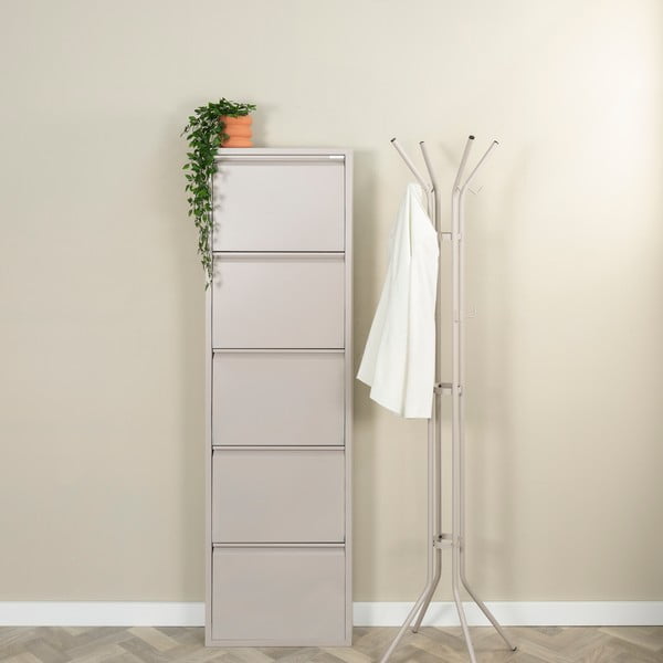 Smeđe-sivi metalni preklopni ormarić za cipele 50x169x15 cm Billy – Spinder Design-image-1