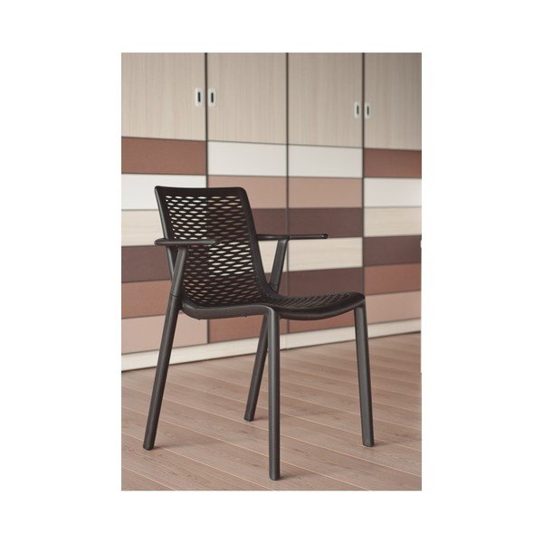 Set od 2 crne vrtne blagovaonske stolice Resol Net-Cat-image-2