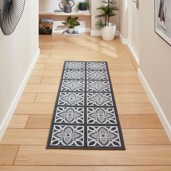 Tamno siva periva staza 76x230 cm Victoria Grey – Think Rugs-image-1