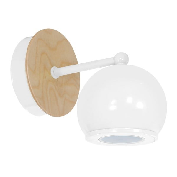 Bijela zidna svjetiljka s drvenim detaljima Homemania Bolle
