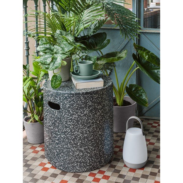 Crni betonski pomoćni stolić Kave Home Jenell, ⌀ 35 cm-image-1