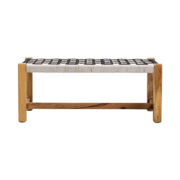 Crno-bijela klupa od masivnog drveta Satna – Premier Housewares-image-2