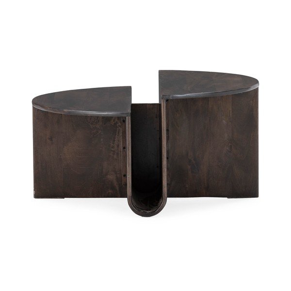 Tamno smeđi okrugao stolić za kavu od masivnog manga ø 80 cm Divya – MOME-image-2