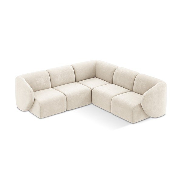 Bež kutna garnitura od šenila Lani – Makamii-image-1