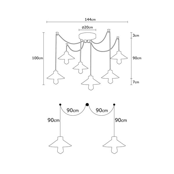 Viseća svjetiljka s metalnim sjenilom ø 114 cm Manavgat – Opviq lights-image-2