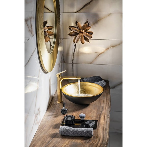 Stojeća slavina za umivaonik u zlatnoj boji Spy – Sapho-image-1