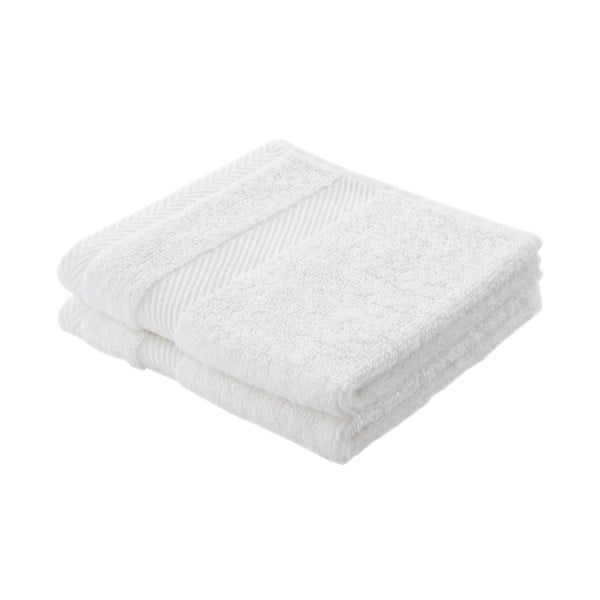 Bijeli pamučni ručnik s udjelom svile 30x30 cm - Bianca