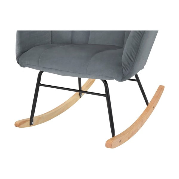 Siva baršunasti fotelja za ljuljanje Elza – Støraa-image-4