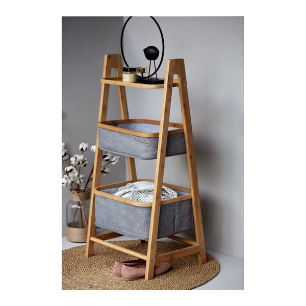 Siva/smeđa od bambusa kupaonska polica 44x91 cm Bahari – Wenko-image-2