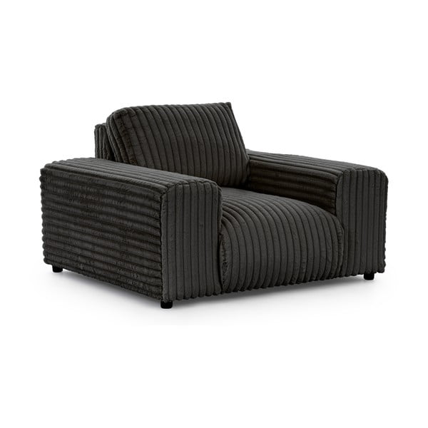 Tamno siva fotelja od samta Justin – Ropez