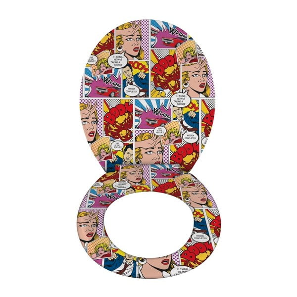 Sjedalo za toalet s lakim zatvaranjem Wenko Pop Art, 45 x 37,5 cm-image-2