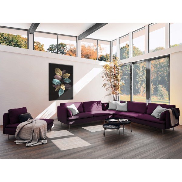 Slika Styler Glas Pastell Leafes, 70 x 100 cm-image-1