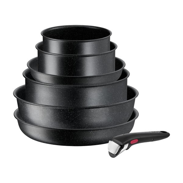 Aluminijski set lonaca 7 kom INGENIO Black stone L3998702 – Tefal