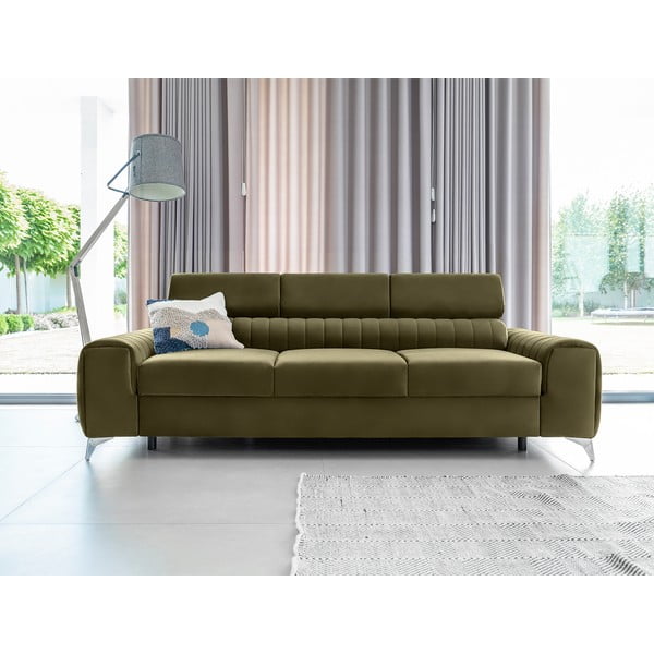 Kaki zelena baršunasti sklopiva sofa 261 cm Laurence – ELTAP-image-3